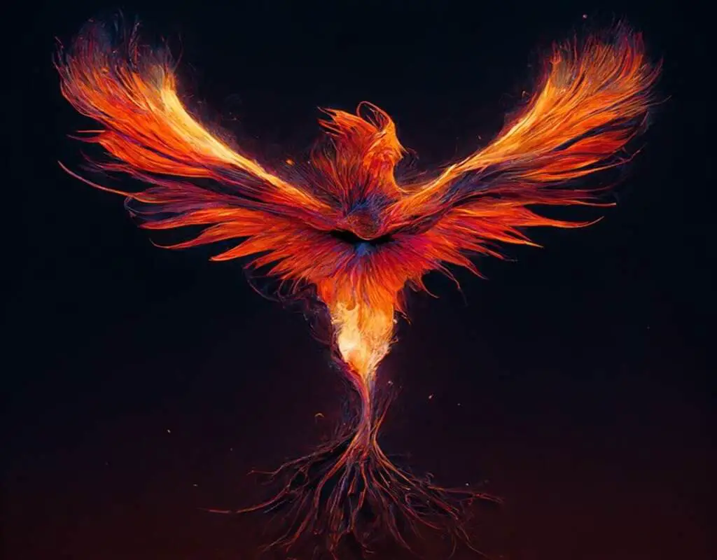 The Phoenix symbol of rebirth, strength, and perseverance. It is said to live for centuries before bursting into flames and then rising from the ashes, reborn and renewed.