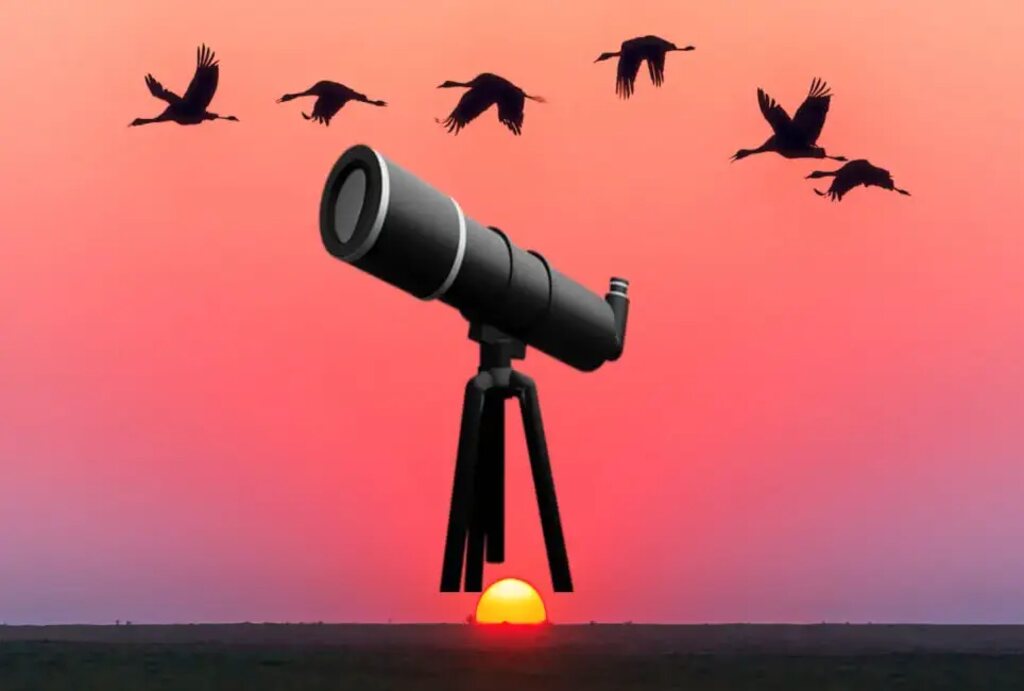 Monocular telescope for bird watching