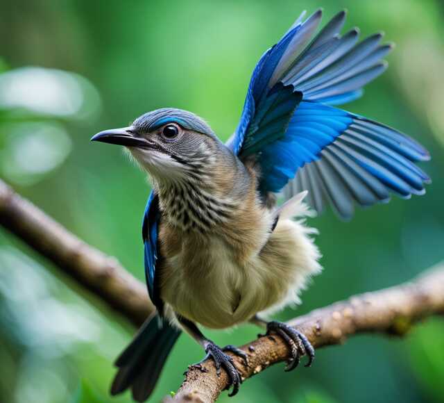 A bluebird with a broken wing.