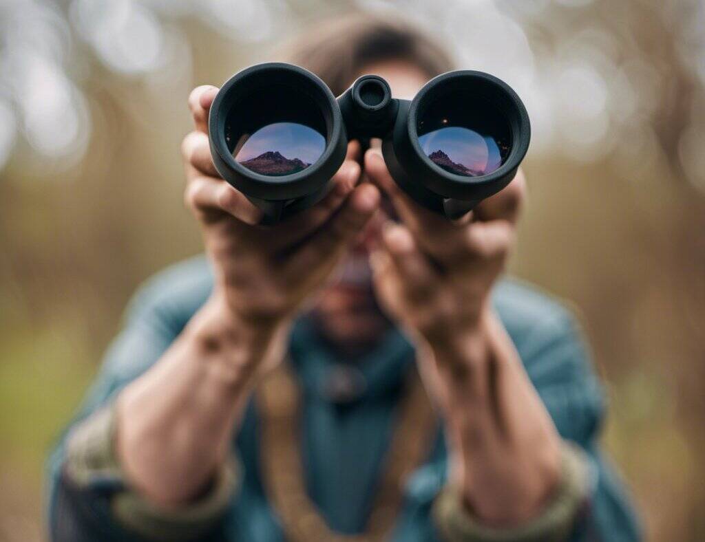 A man holding binoculars up to his face