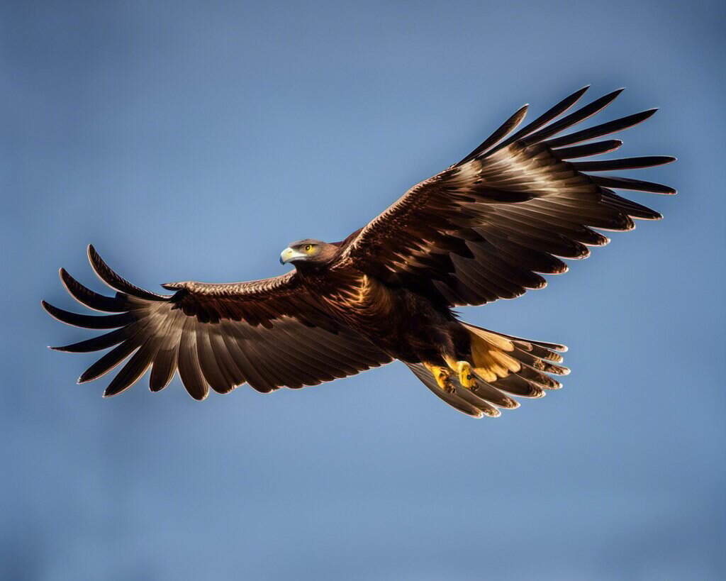 A Golden Eagle soaring through the sky.