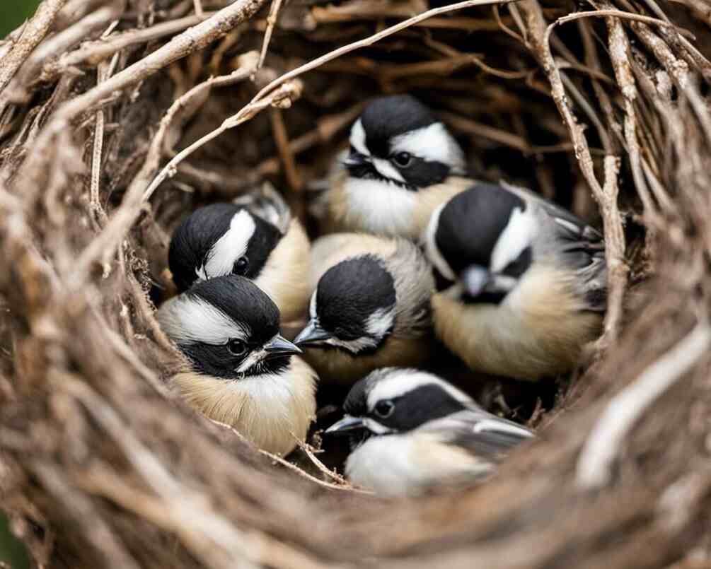 Black-capped Chickadees in a nest.