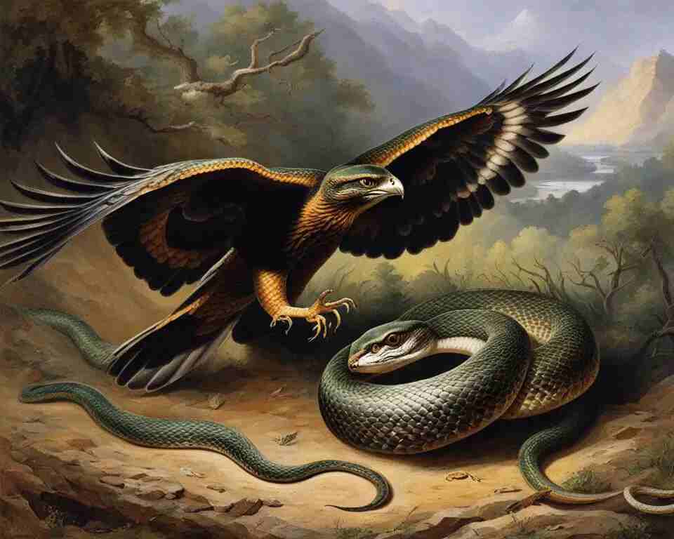 Snake predation on birds.