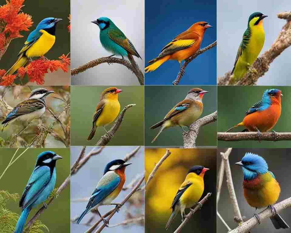A bird transforming its coloration over time, from drab to vibrant, showcasing the dynamic and diverse aspect of avian coloration evolution. 