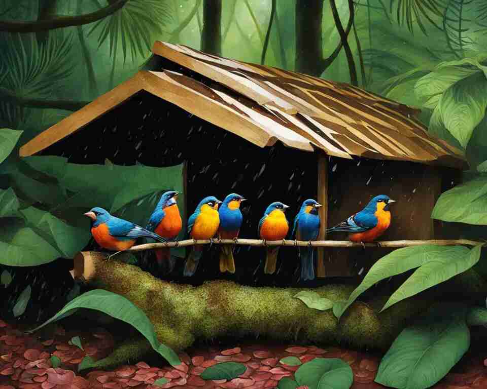 bird shelter during rain