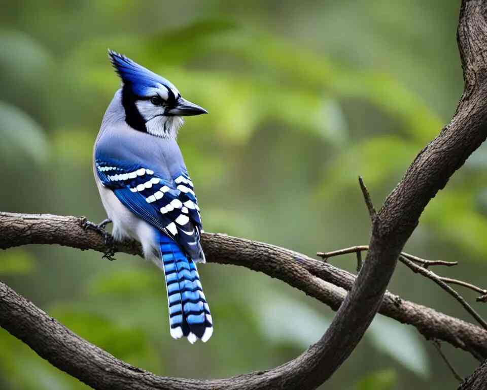 A Blue Jay perched on a tree branch.