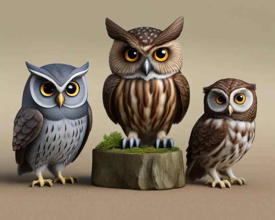 Owl species size differences.