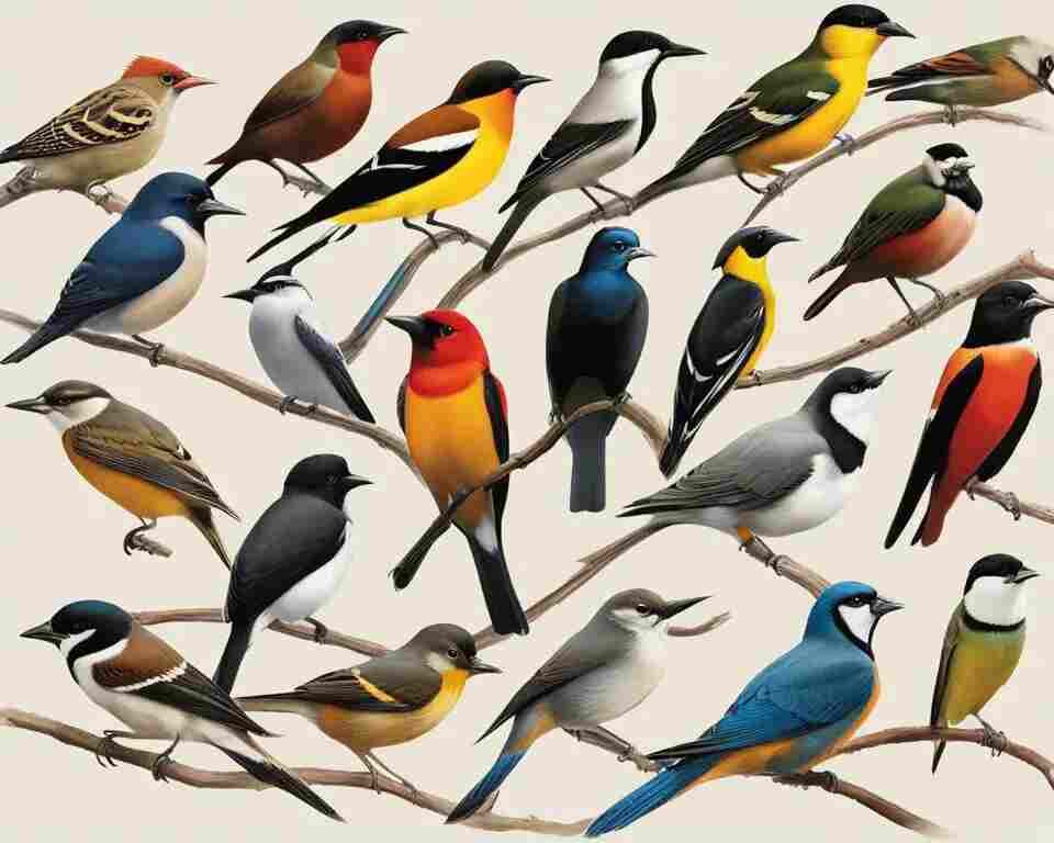 An illustration showcasing the different types of birds beaks.