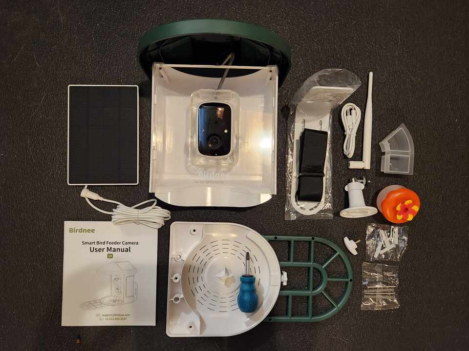 Harymor Smart Bird Feeder Before Assembly.