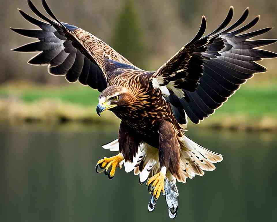 A Golden Eagle attacking its prey.