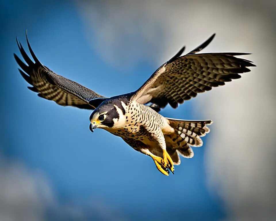 A peregrine falcon hunting.