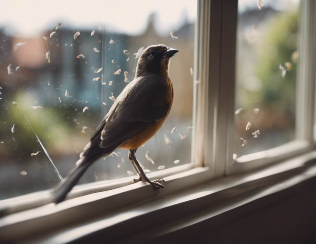 How do i stop birds from flying into windows.