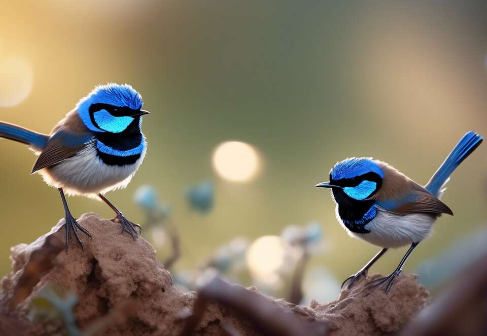 A close-up view of Superb Fairy-wrens in Australia