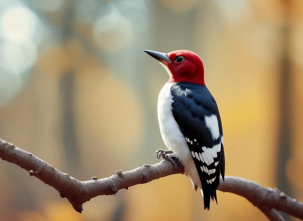 A Red-headed Woodpecker perched on a tree branch.