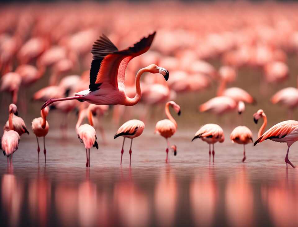 An American Flamingo colony.