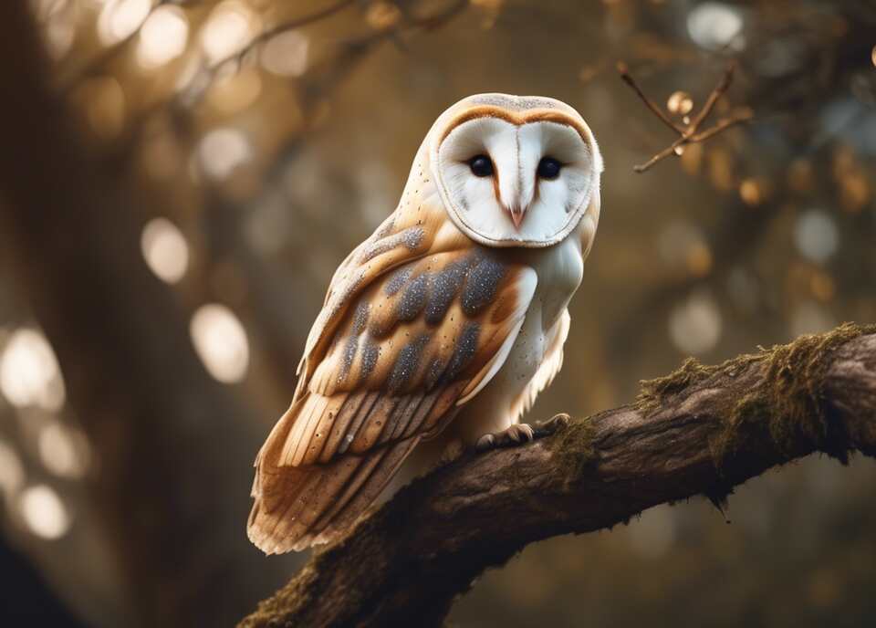 A Barn Owl perched in a tree.