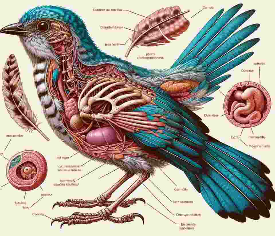 A diagram of the Bird Anatomy.