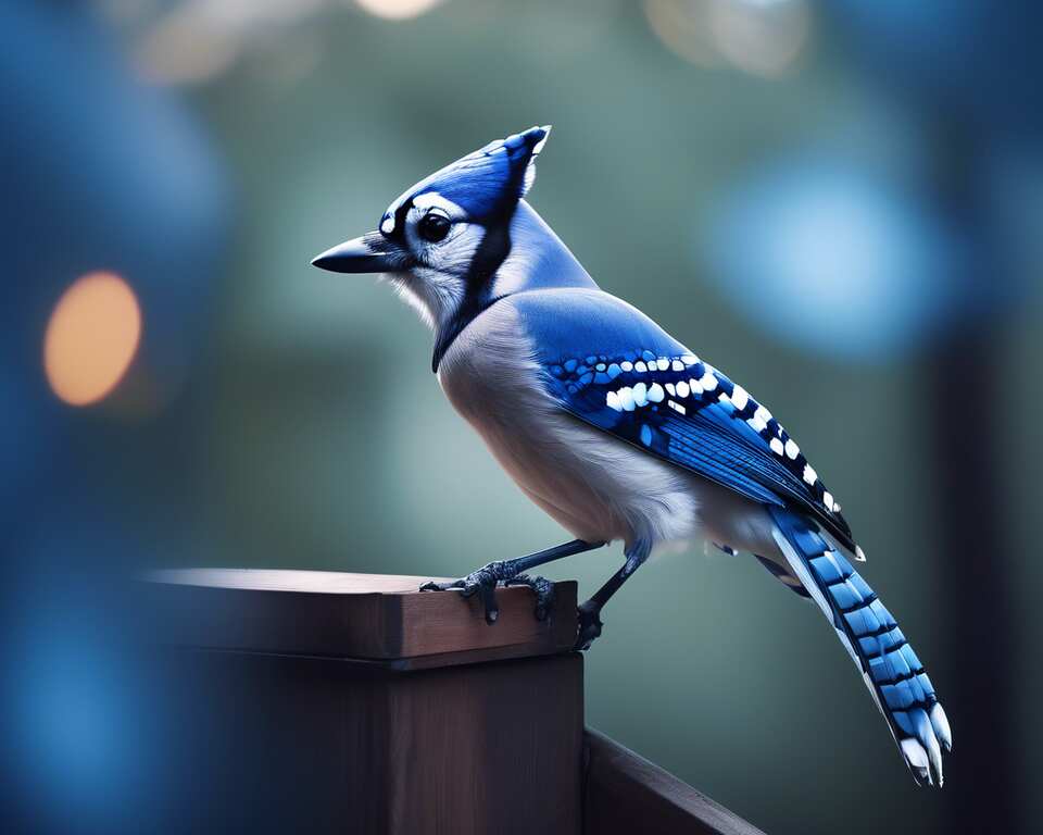A Blue Jay perched on a post.