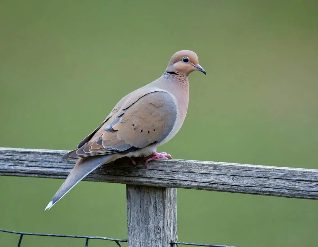 A Mourning Dove perched on a fence