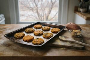 Baking Homemade Sweet Potato Seed Cakes for Fall Birds